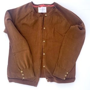 Girls brown cotton cardigan